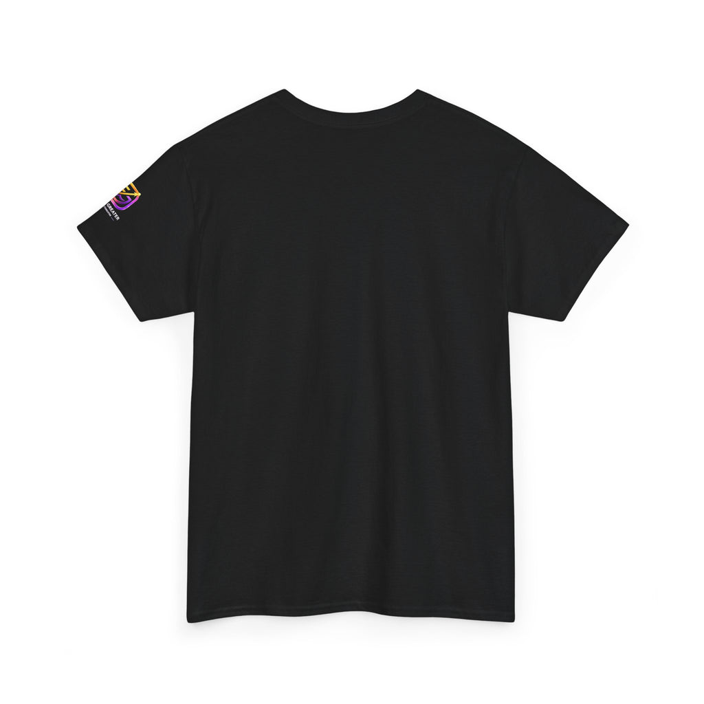Expect Greater AI Crest Tee — Purple & Gold Gaming Logo T-Shirt