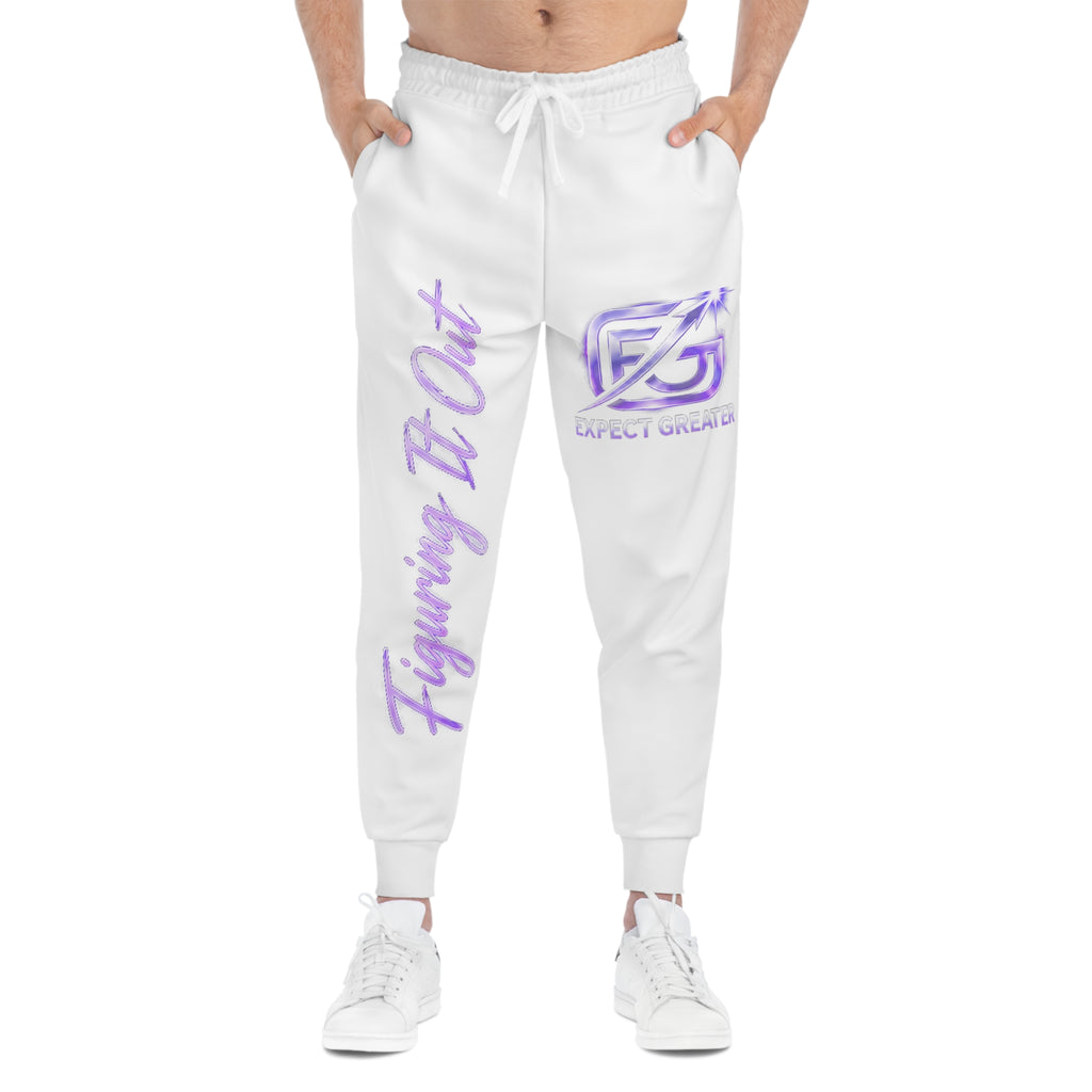 Fighting Fear Purple Script Athletic Joggers